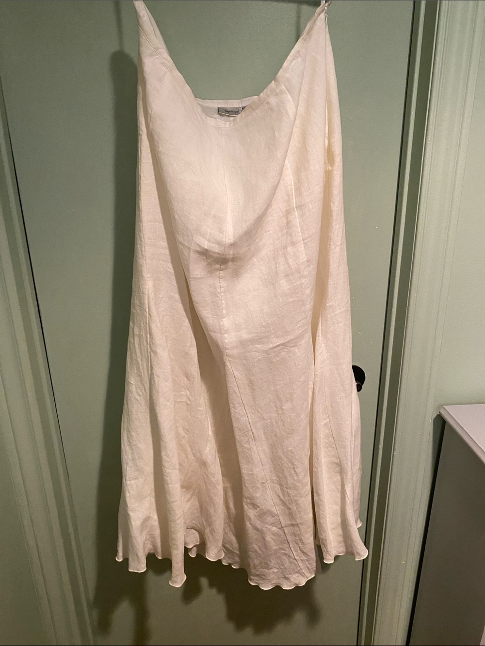 Spiegel Ivory White 100% Linen Maxi Skirt Size 18